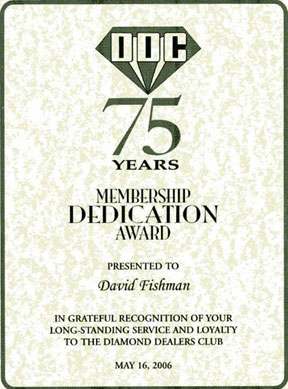 Diamond Dealers Club Award Certificate