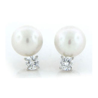 Diamond and Pearl Earrings