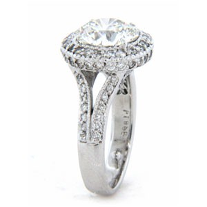 AFS-0069 Vintage Diamond Engagement Ring with Halo