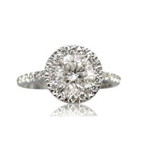 AFS-0070 Vintage Diamond Engagement Ring with Halo