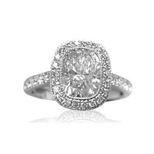 AFS-0071 Vintage Diamond Engagement Ring with Halo