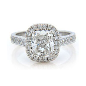 AFS-0075 Vintage Diamond Engagement Ring with Halo