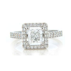 AFS-0119 Vintage Diamond Engagement Ring with Halo