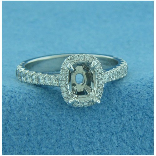 AFS-0122 Vintage Diamond Engagement Ring with Halo