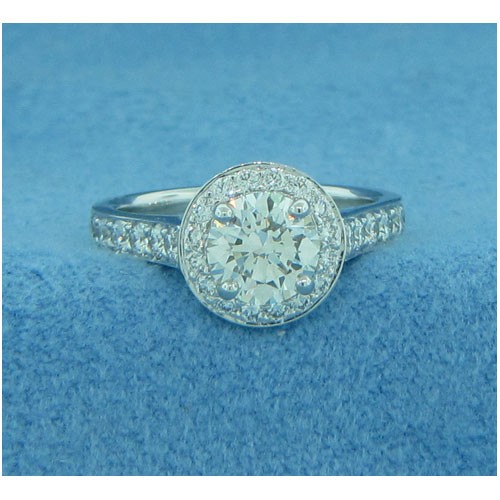 AFS-0129 Vintage Diamond Engagement Ring with Halo