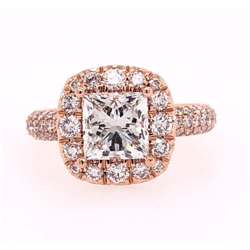 AFS-0162 Vintage Diamond Engagement Ring with Halo