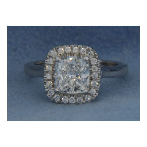 AFS-0165 Vintage Diamond Engagement Ring with Halo