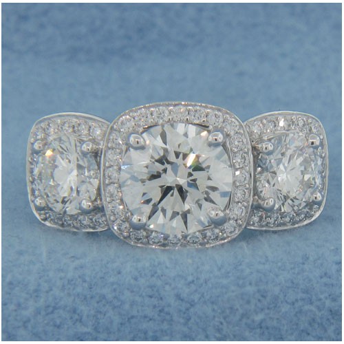AFS-0177 Vintage Diamond Engagement Ring with Halo