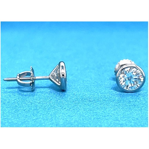 E1267 Bezel-set Diamond Stud Earring Settings