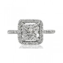 AFS-0065 Vintage Diamond Engagement Ring with Halo