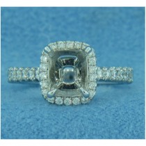 AFS-0080 Vintage Diamond Engagement Ring with Halo