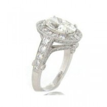 AFS-0115 Vintage Diamond Engagement Ring with Halo