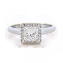 AFS-0118 Vintage Diamond Engagement Ring with Halo