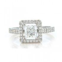 AFS-0119 Vintage Diamond Engagement Ring with Halo