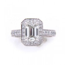 AFS-0120 Vintage Diamond Engagement Ring with Halo