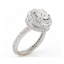 AFS-0137 Vintage Diamond Engagement Ring with Halo