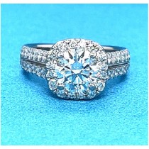 AFS-0147 Vintage Diamond Engagement Ring with Halo