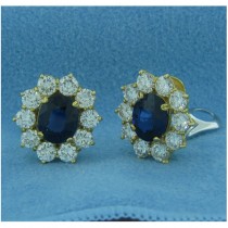 E1208 Diamond and Sapphire Earrings