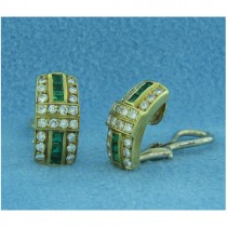 E1214 Diamond and Emerald Earrings