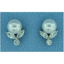E1234 Diamond and Pearl Earrings