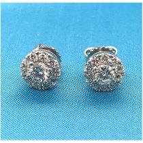 E1273 Diamond Halo Earrings