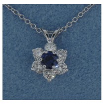 P1433 Diamond and Sapphire Pendant